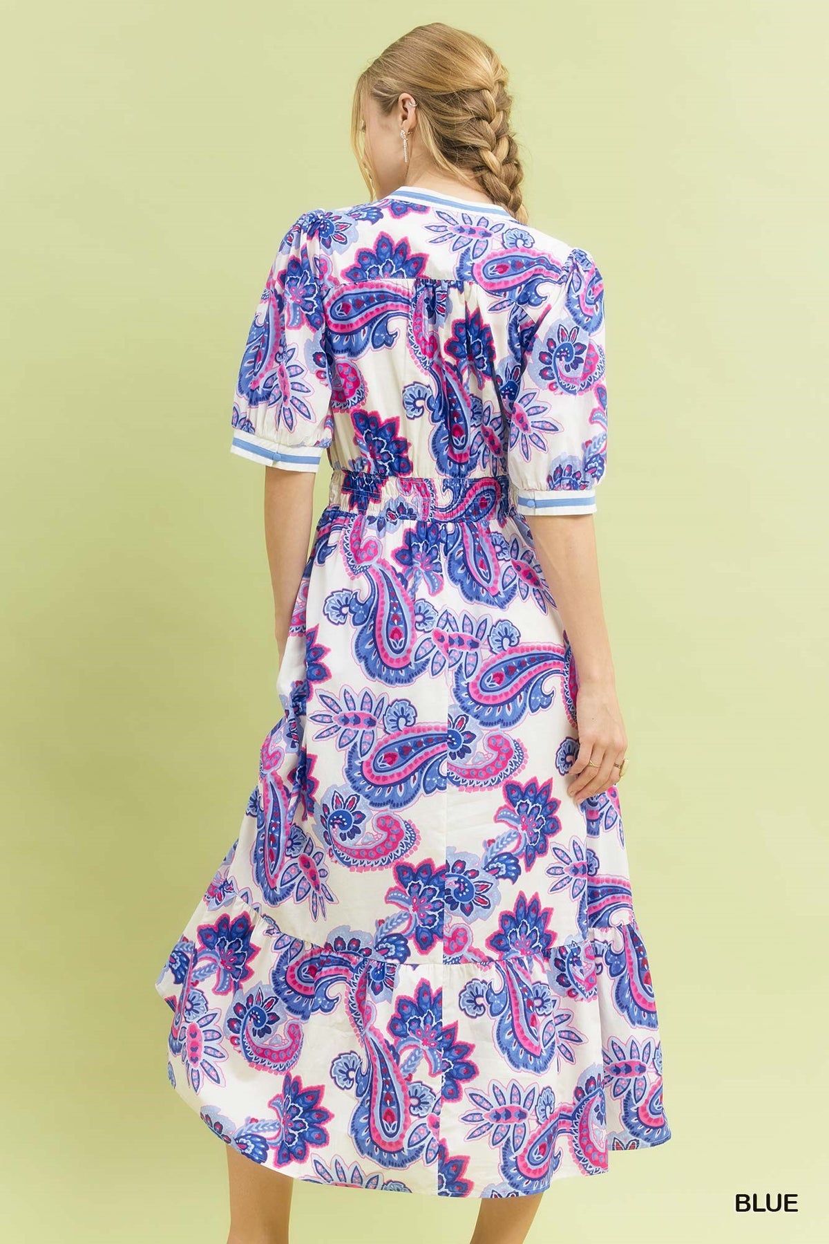 Umgee Paisley Smocked Waist Maxi Dress