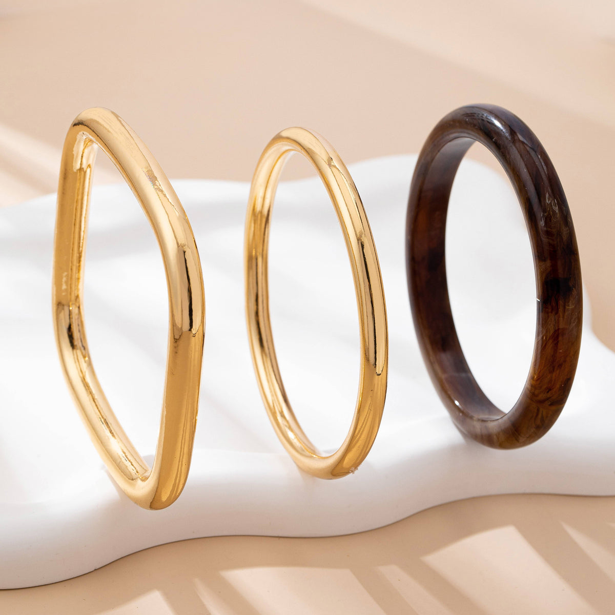 Wall to Wall by Josslyn Tort & Gold Bangle Trio Bangle Set