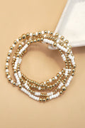 Wall to Wall by Josslyn MULTI LAYER BALL CHAIN BEADED BRACELET | OFF WHITE