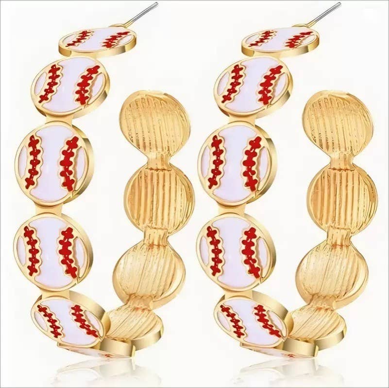 Pendientes de aro de fútbol americano y béisbol