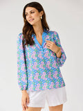 Mary Square Gianna Top | Vintage Posies Blue