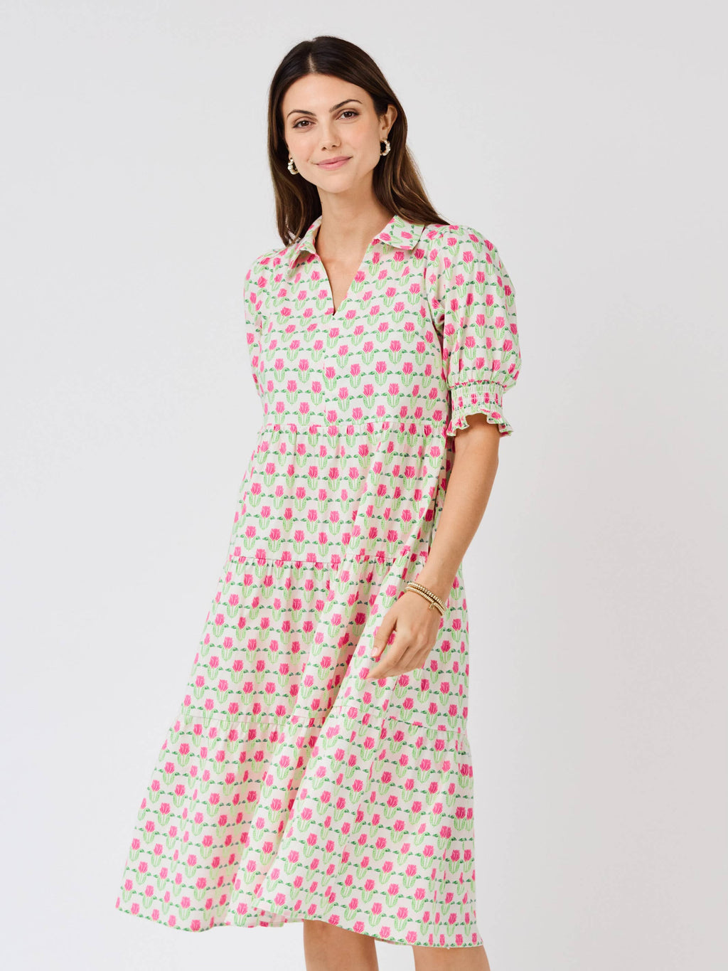 Mary Square Molly Dress | Floral Green