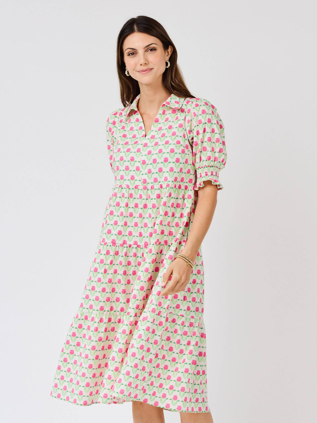 Mary Square Molly Dress | Floral Green