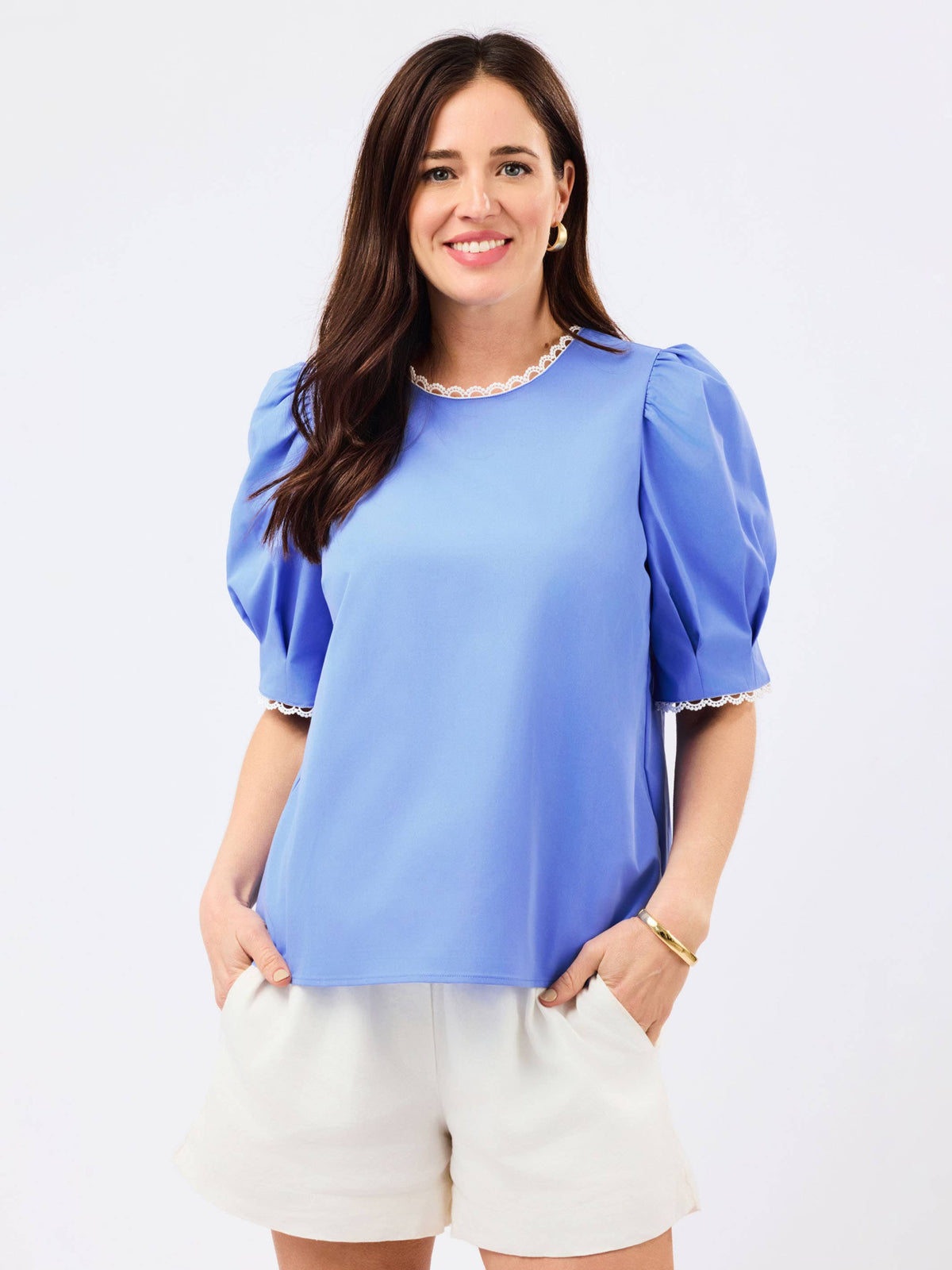Mary Square Thea Top | Blue