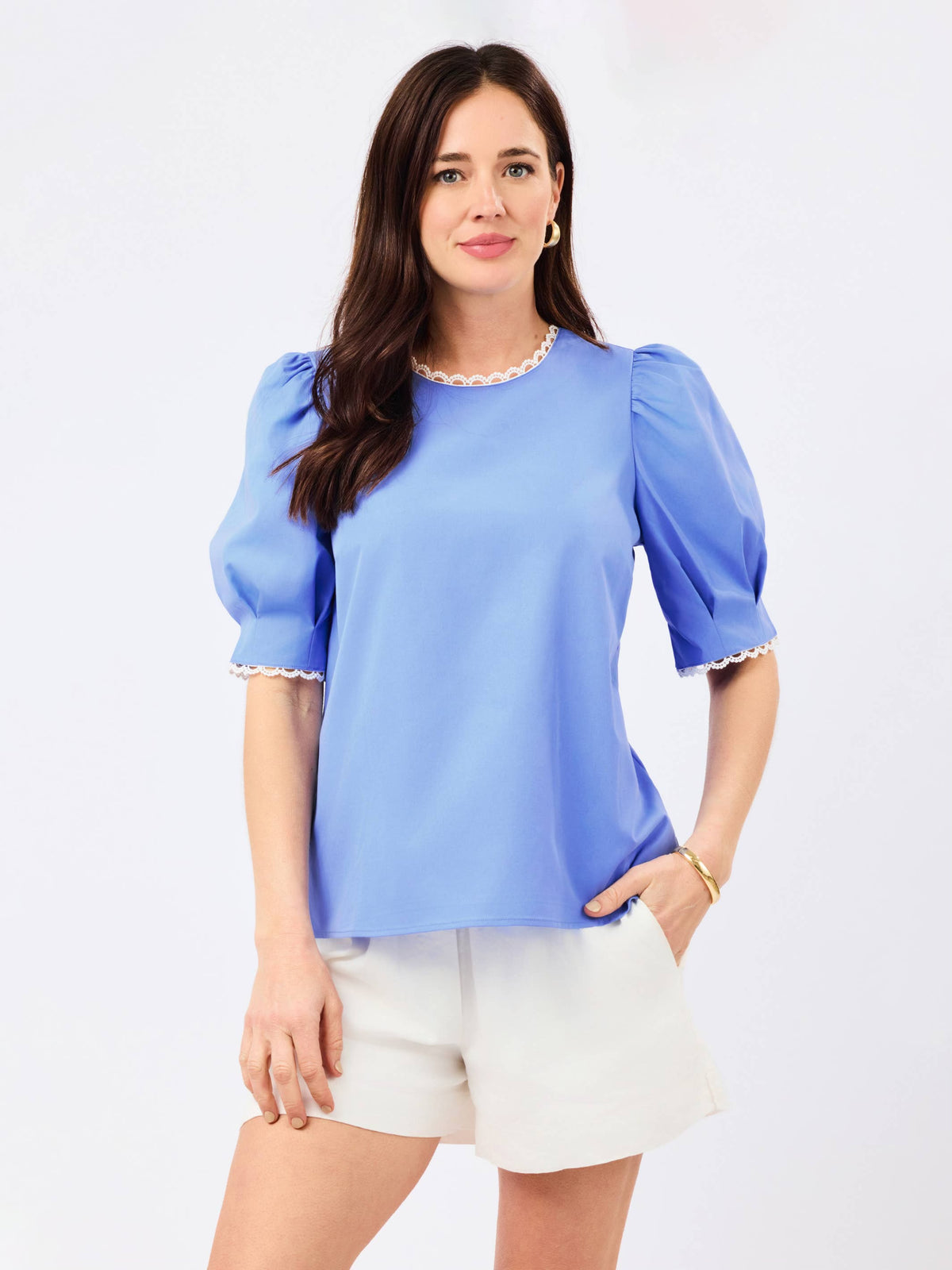 Mary Square Thea Top | Blue