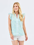 Mary Square Kira Top | Mosaic Charm Blue