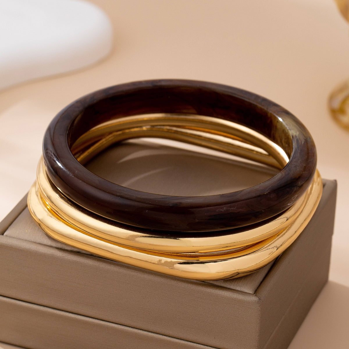 Wall to Wall by Josslyn Tort & Gold Bangle Trio Bangle Set
