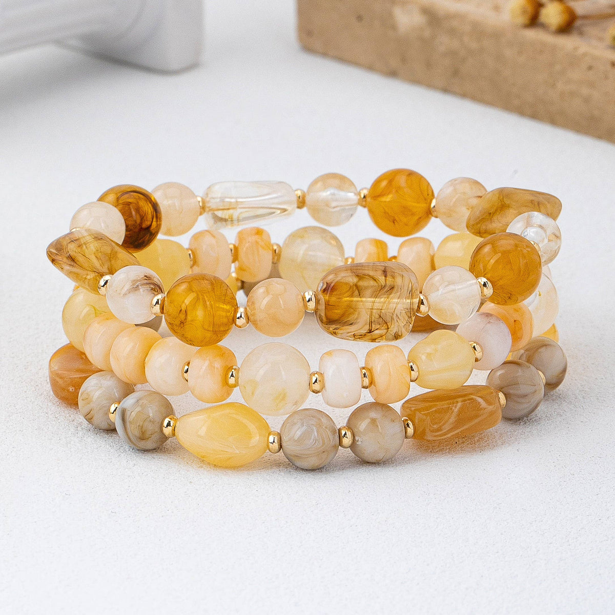 Set de pulseras boho de cuentas multicolor