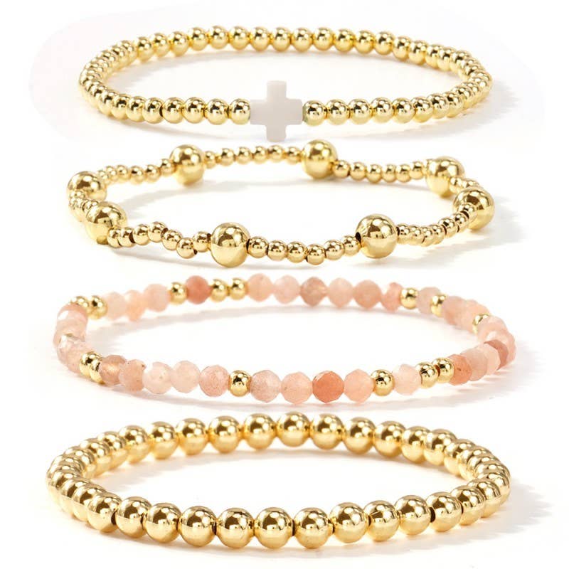 PULSERA ELÁSTICA BOHO CRUZ MULTICOLOR DE CUENTAS